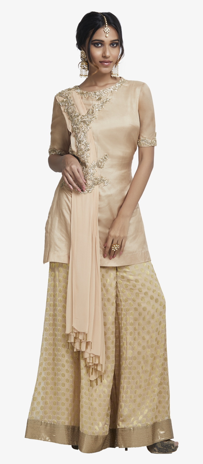 Glittery Golden - Western Designer Dresses Png, transparent png #3611614