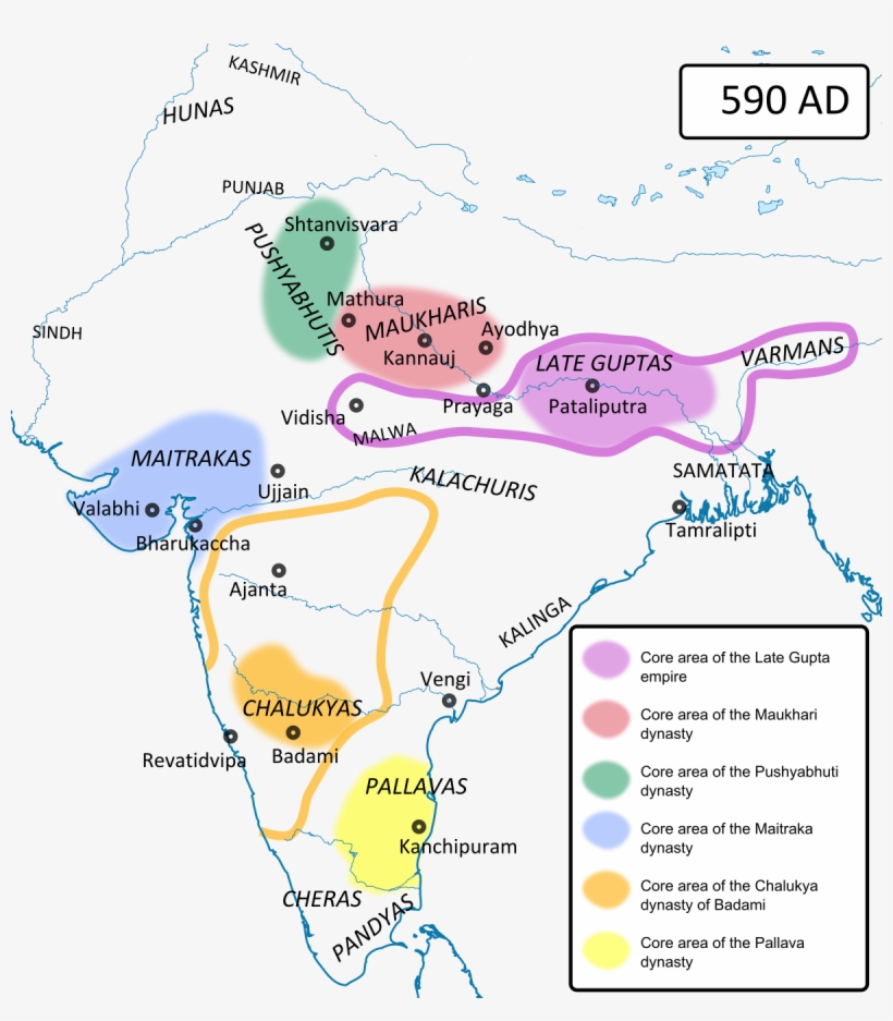 India Ka Map 7th Century, transparent png #3612611