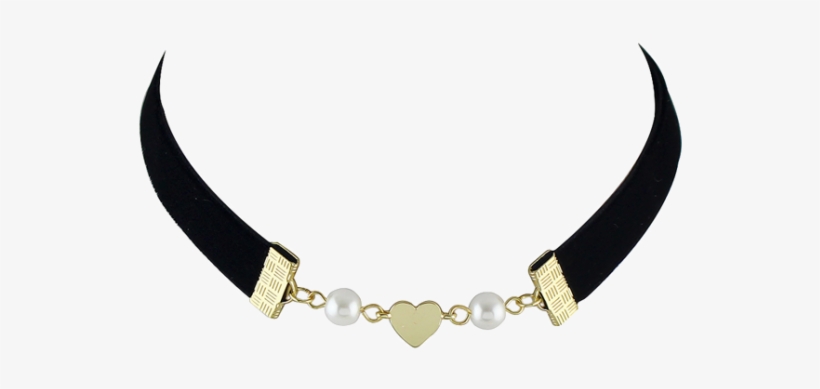 Choker Necklace Png - New Faux Pearl Heart Velvet Choker Necklace, Jewelry, transparent png #3612869