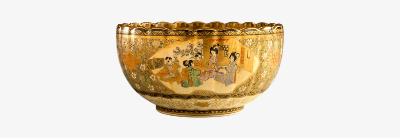 Fluted Bowl Bowl Old Satsuma Ware Faience - Fluted Bowl, transparent png #3614416