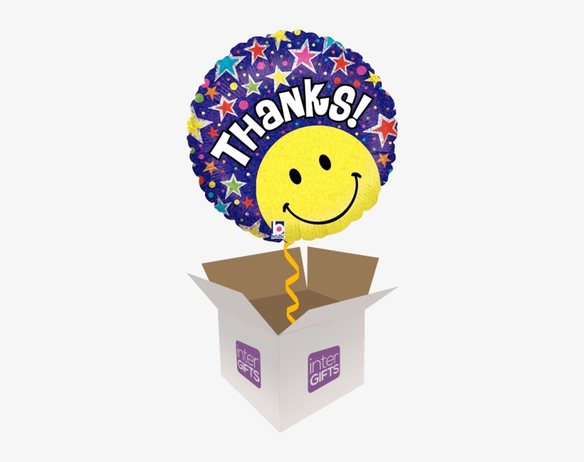 Smiley Face Thanks - Thanks Balloons, transparent png #3614793