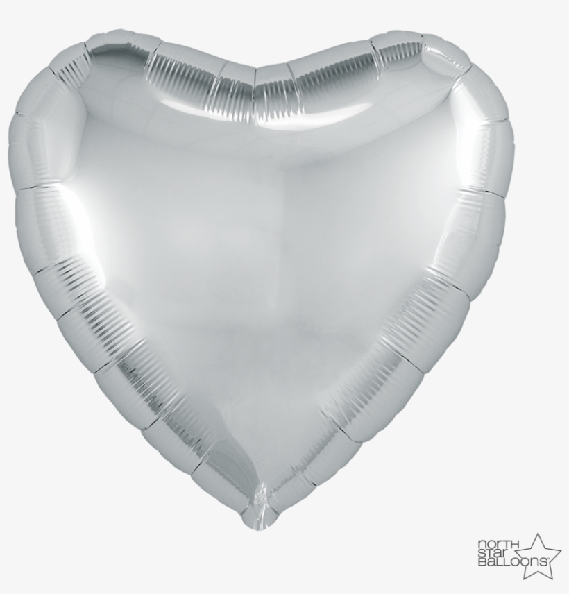 00749 Heart Silver 18in Web, transparent png #3614889