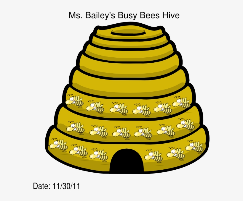 Busy Bees Hive Clip Art At Clker - Cartoon Bee Hive, transparent png #3615060