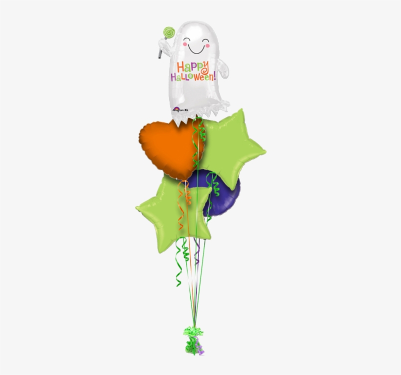 Smiley Happy Halloween Ghost Halloween Balloon - Candy Ghost Halloween Balloon, transparent png #3616646