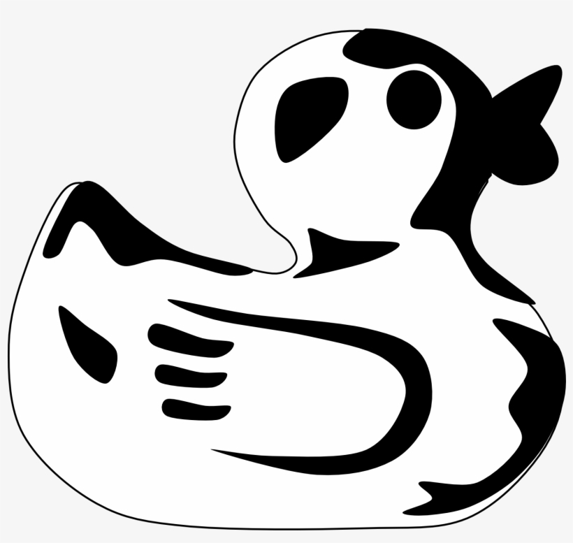 Rubber Duck Clip Art Black And White Duck Clipart Black - Clip Art, transparent png #3618634