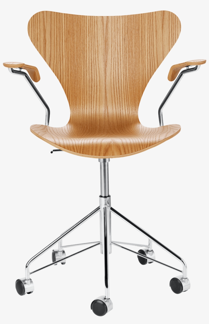 Series 7™ - Fritz Hansen Swivel Chair Oak, transparent png #3618636