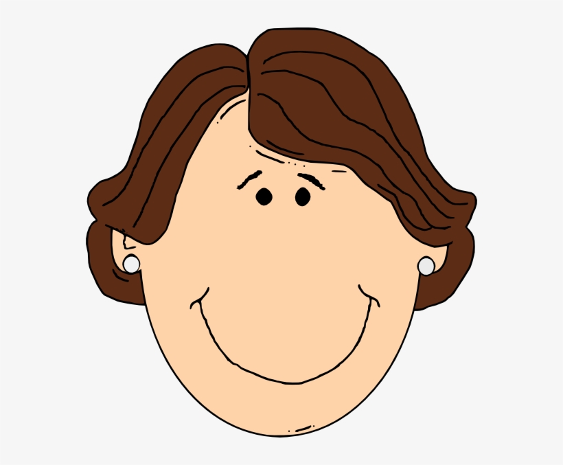 Another Smiling Brown Hair Lady Svg Clip Arts 570 X, transparent png #3618758