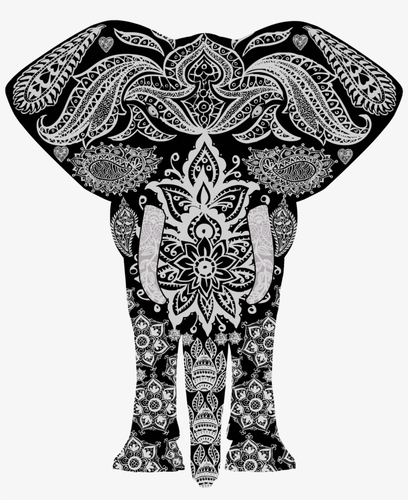 This Free Icons Png Design Of Floral Pattern Elephant, transparent png #3619039