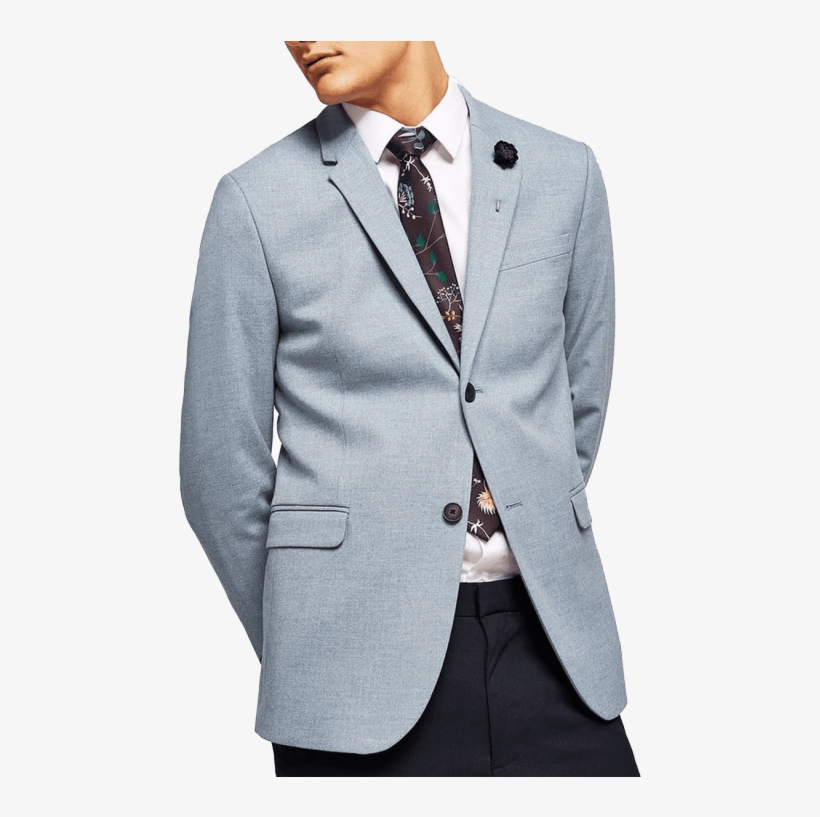 Free Png Blazer Coat Png Images Transparent - Mens Topman Light Blue Skinny Blazer, transparent png #3619041