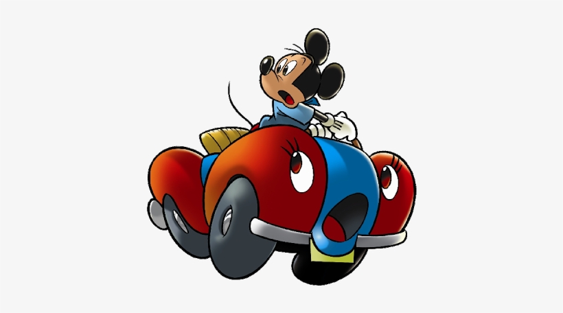 Images Of Mickey Mouse Driving Cars Baby Mickey - Car With Mickey Cartoon, transparent png #3619511