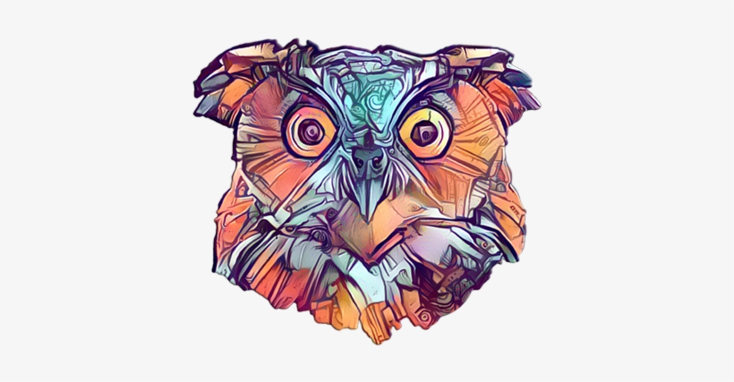 Owl Head Design Png - Great Horned Owl, transparent png #3619763