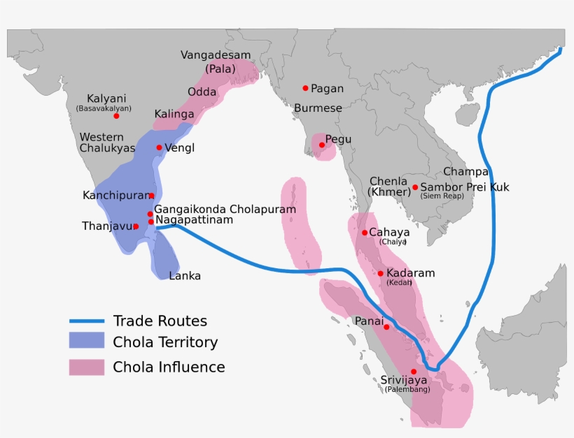 The Tamil Chola Empire At Its Height, 1030 Ce - Extent Of Chola Empire, transparent png #3621105