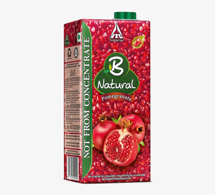 B Natural Mixed Fruit Drinks - B Natural Pomegranate, 200ml, transparent png #3622465