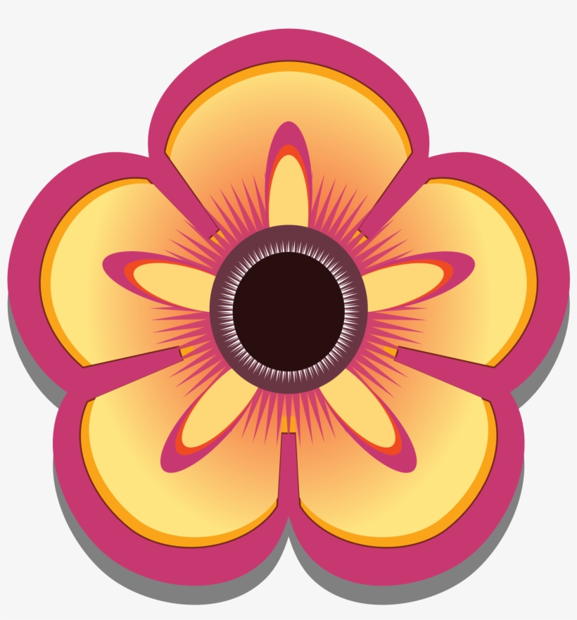 New Abstract Flower - Abstract Pink Flower Png Vector, transparent png #3622627