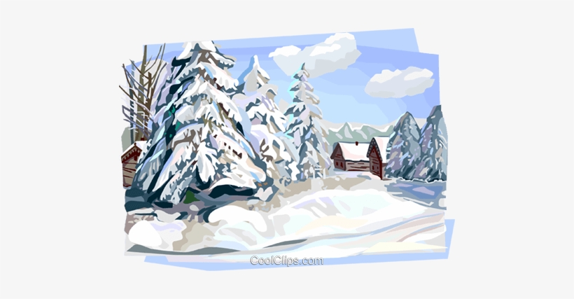 Russian Winter Nature Scene Royalty Free Vector Clip - Winter Scene Clipart Transparent, transparent png #3622711
