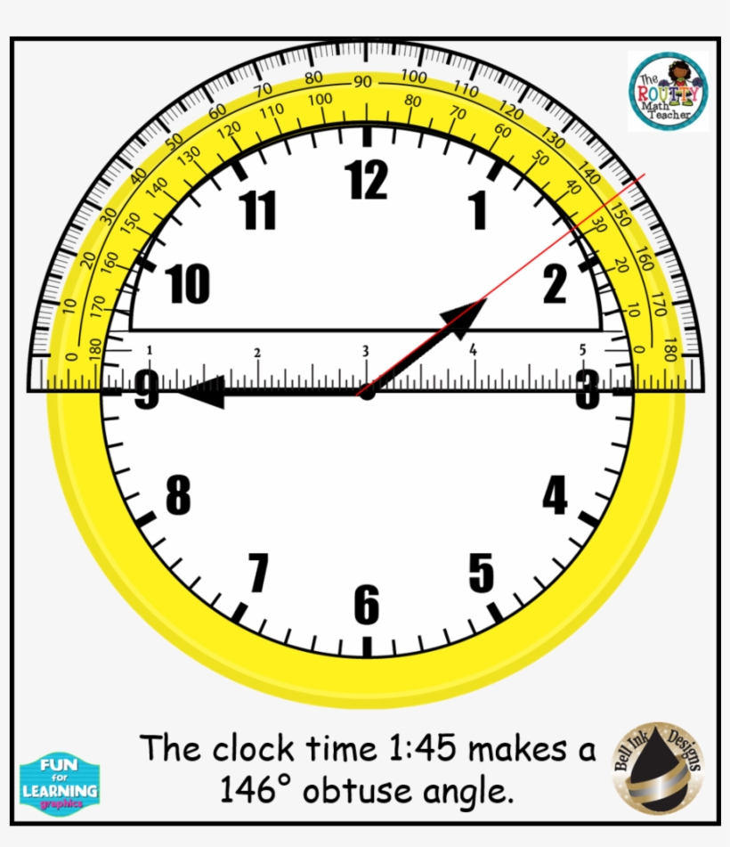 Download Custom Add Name Clock Large Wall Clock Clipart - Protractor On A Clock, transparent png #3623960