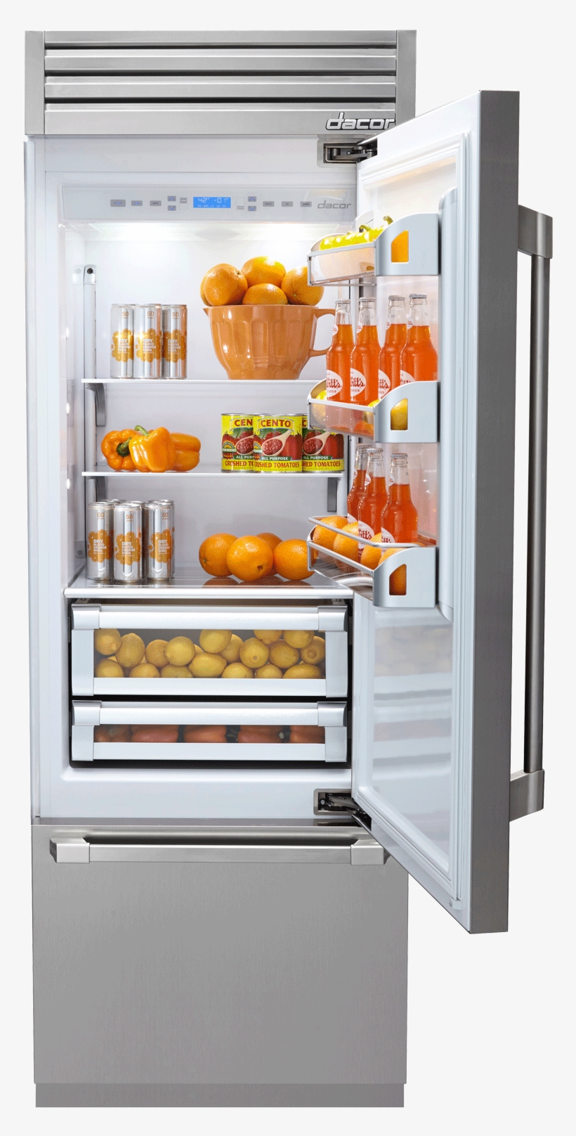 Best High-end Refrigerators - Dacor Discovery Dyf30bfbsl Built-in Bottom Freezer, transparent png #3624502
