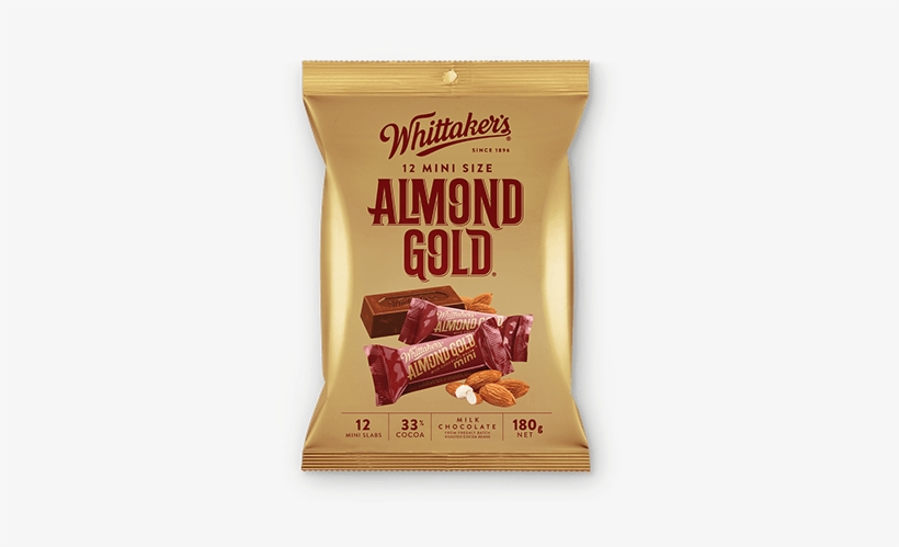 Mini Size Almond Gold Slab - Whittaker's Almond Gold Chocolate, transparent png #3624622