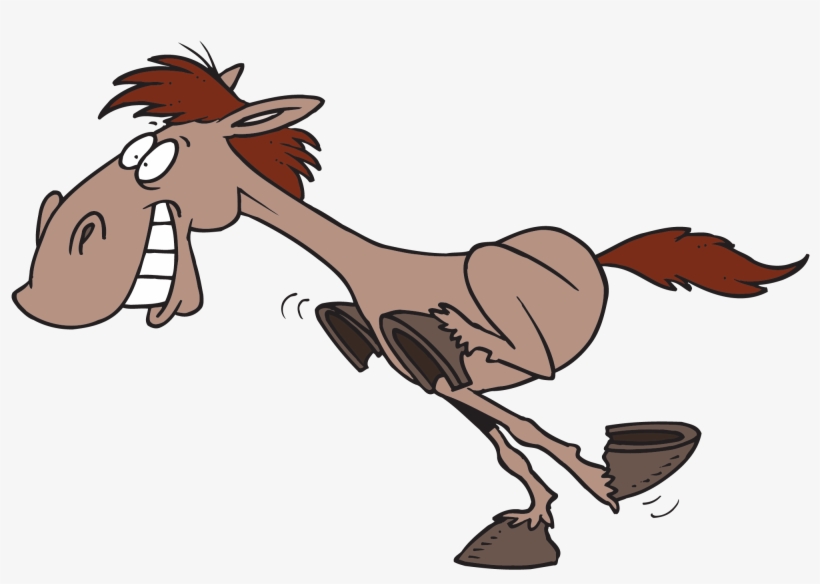 Horse Clipart Animated - Funny Running Horse Cartoon, transparent png #3625112