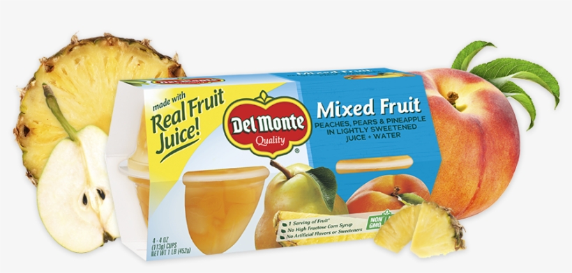 Mixed Fruit, Fruit Cup® Snacks - Del Monte Mandarin Oranges In Light Syrup 4-4 Oz. Cup, transparent png #3625525