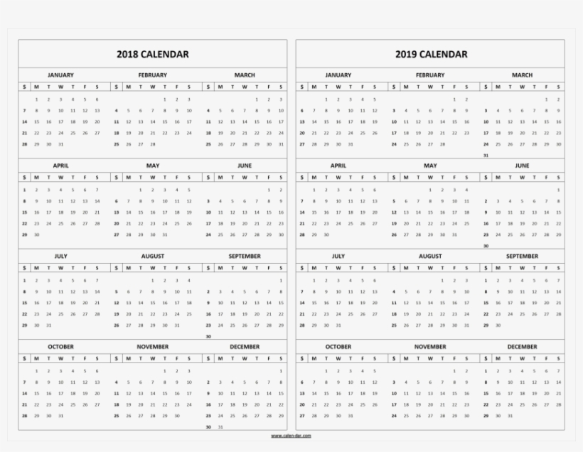 Free Png 2018 2019 Calendar Hd S Png Images Transparent - Number, transparent png #3627024