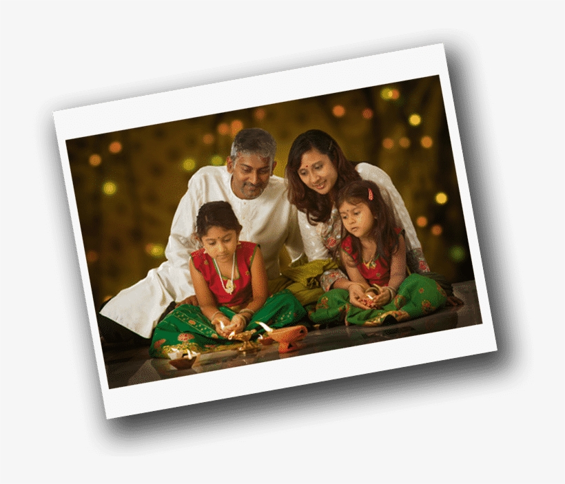 Asian Indian Family Diwali Celebration - Picture Frame, transparent png #3627401
