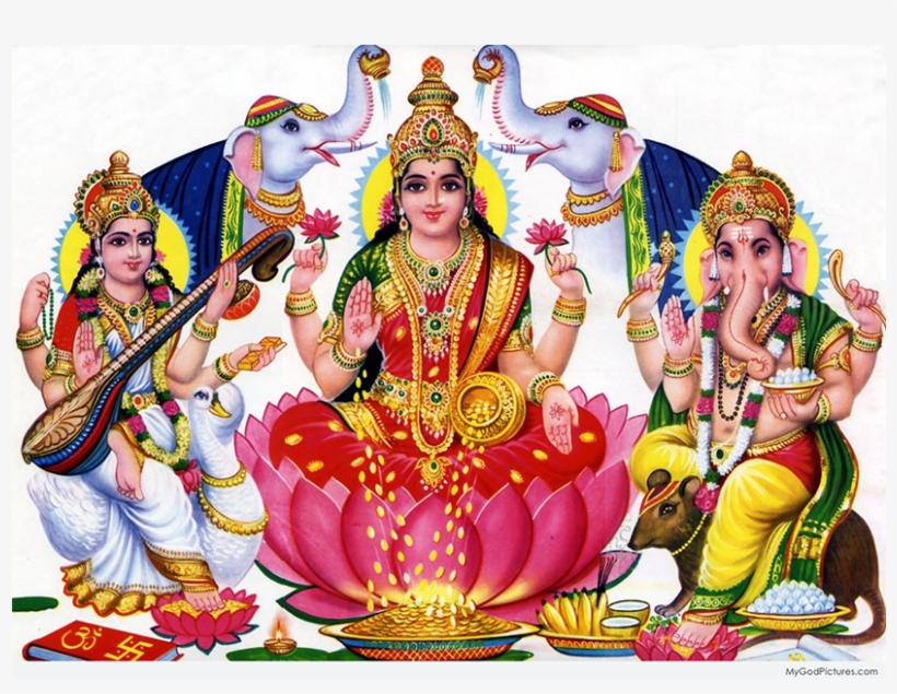 Every Year, On The Auspicious New Moon Day, Which Is - Lakshmi Devi With Elephants, transparent png #3627771