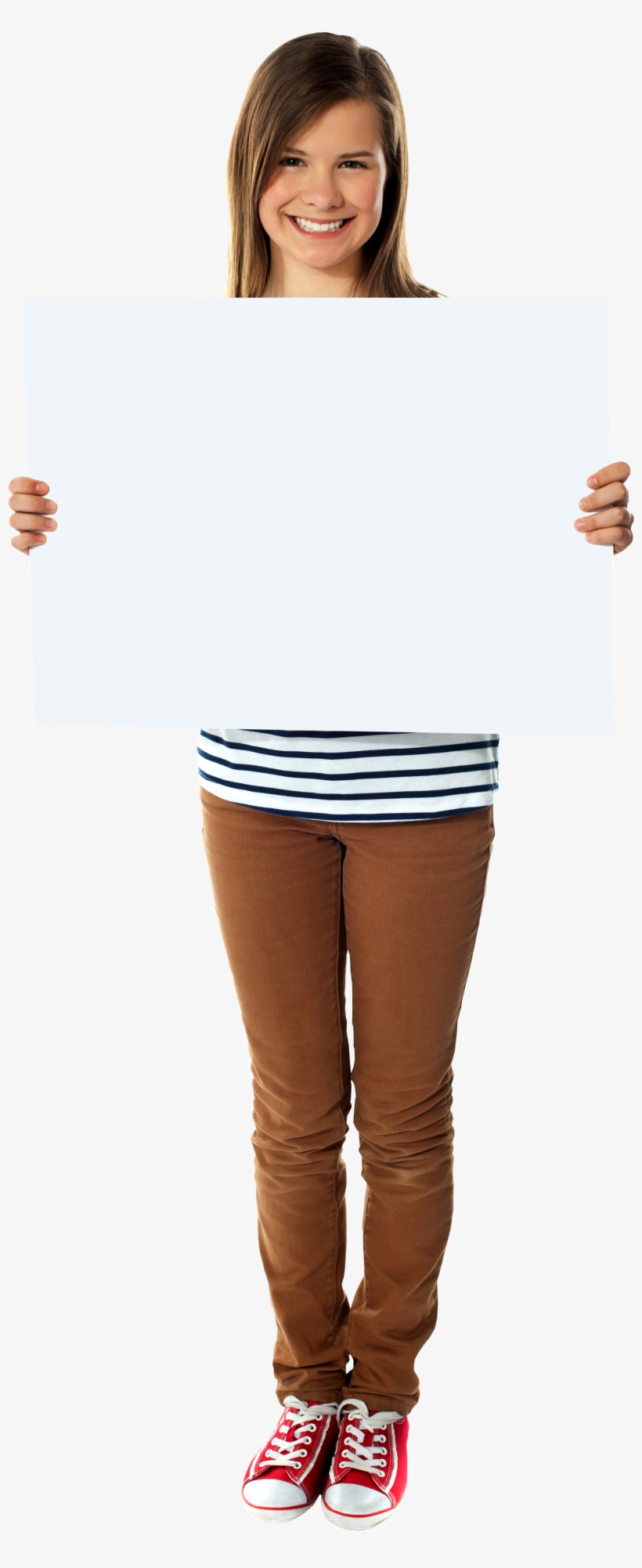 Girl Holding Banner Png Image - Portable Network Graphics, transparent png #3627898