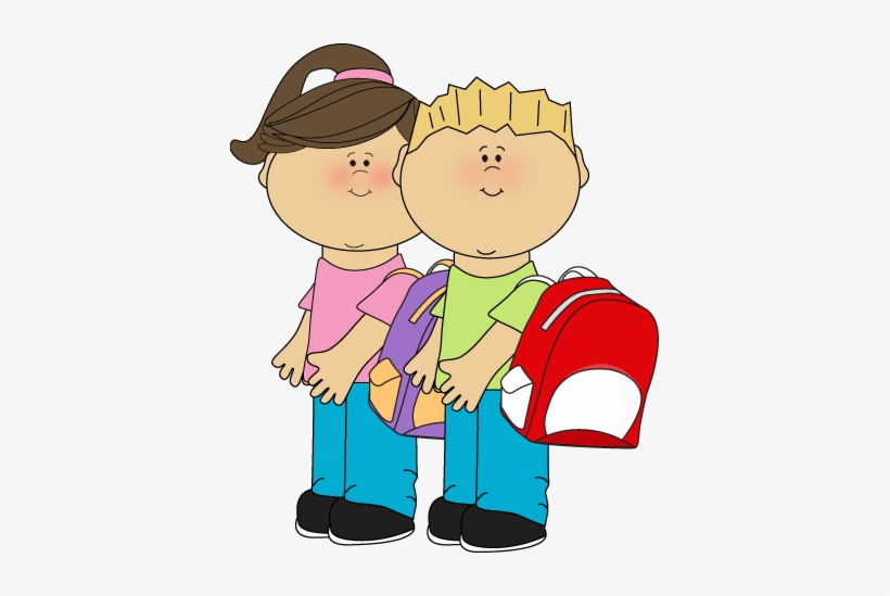 Kids Going To School - Clip Art, transparent png #3628081