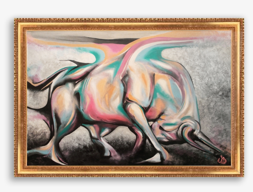 Painting Bull - Oil Painting, transparent png #3628123