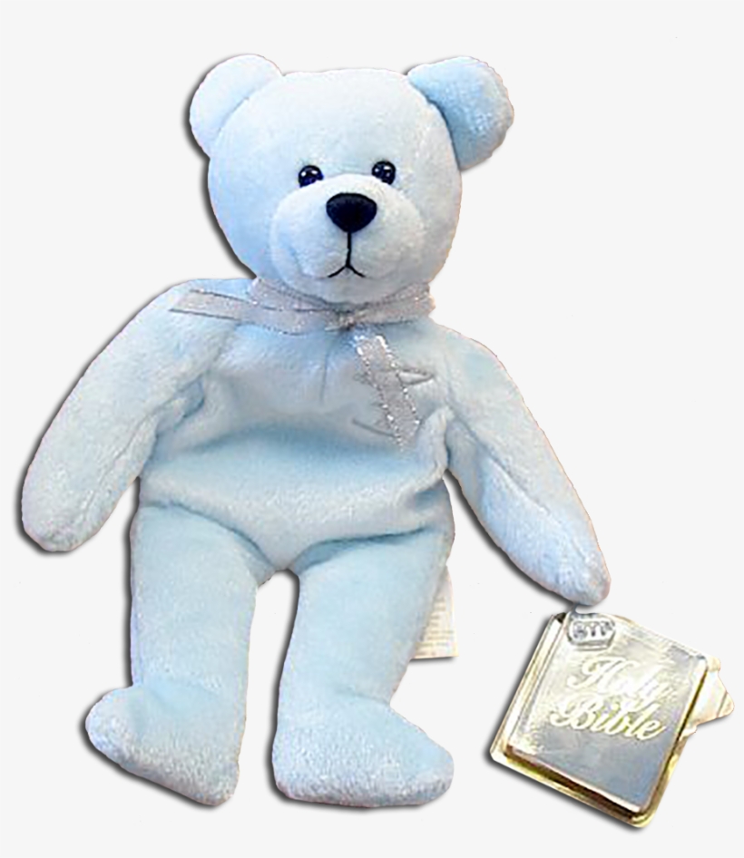 Holy Bear Purity The Baptism Blue Teddy Bear - Baptism, transparent png #3628698