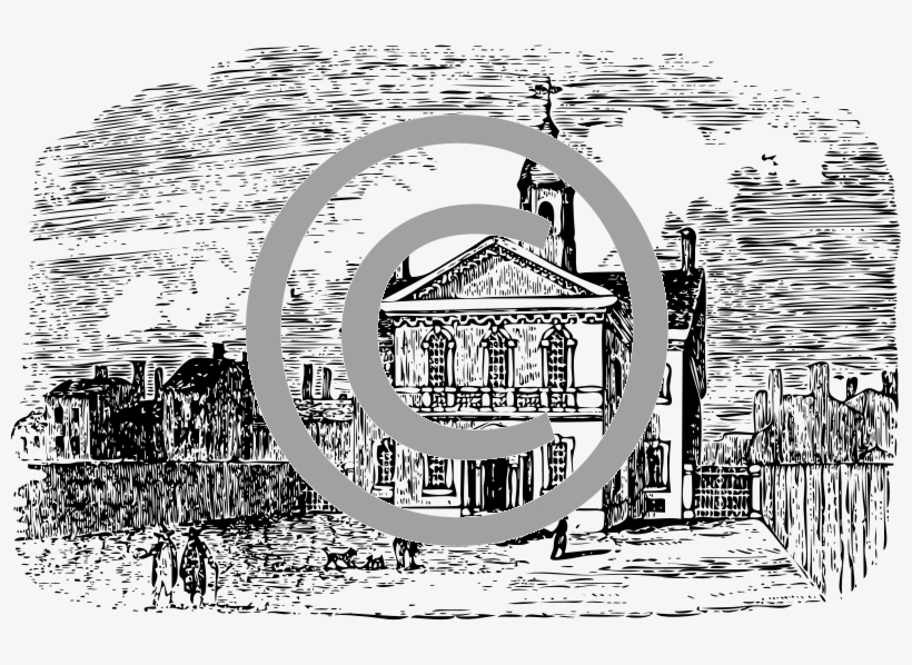 Drawing Of Church - Kota Tua Vektor, transparent png #3630049