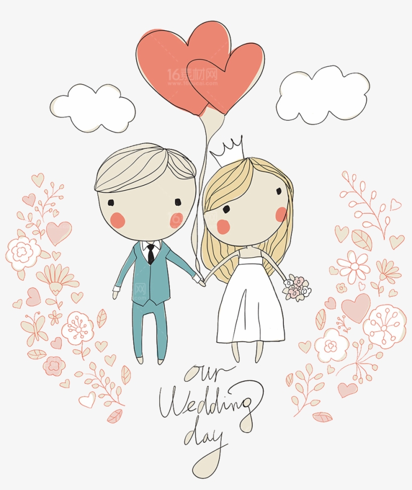 Svg Download Wedding Invitation Illustration Cartoon - Cute Wedding Card Vector, transparent png #3631566