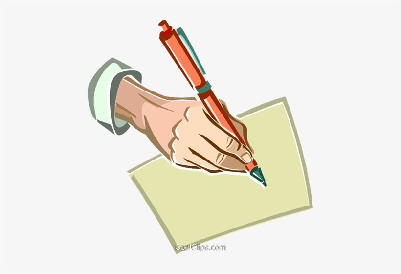 Hand Holding A Pen Royalty Free Vector Clip Art Illustration - Sign In Sheet Clip Art, transparent png #3632720