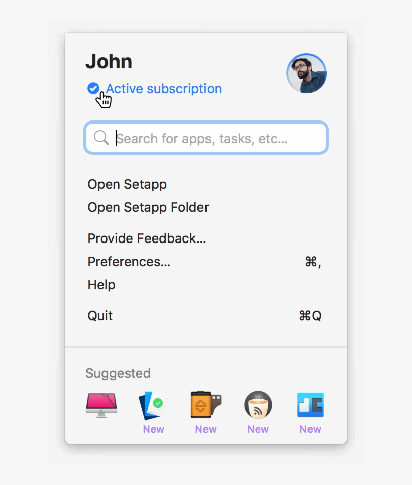 Click The Setapp Menu Icon And Click On Your Subscription - Menu Bar, transparent png #3633025