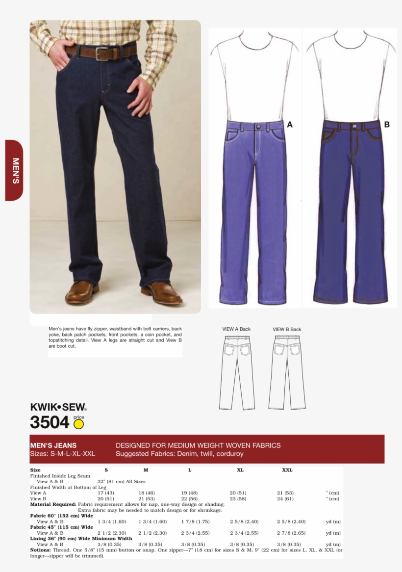 K3504 Mens' Jeans - Jeans - S - M - L - Xl - Xxl, transparent png #3633648