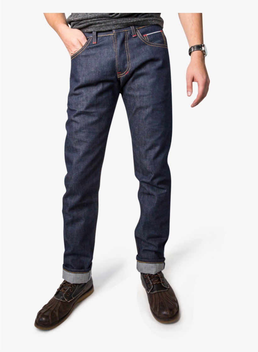 Archer Cut Men's Selvedge Jeans - Men Fitted Jeans, transparent png #3633822