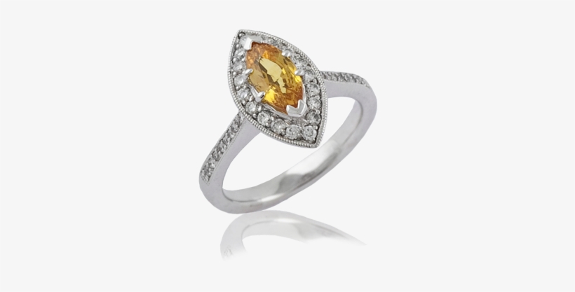 Golden Sapphireladies Diamond Ring With Marquise Stone - Diamond, transparent png #3634051