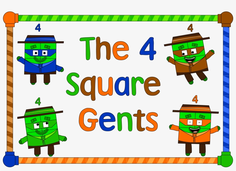 The 4 Square Gents - Numberblocks Barbershop Quartet, transparent png #3635779