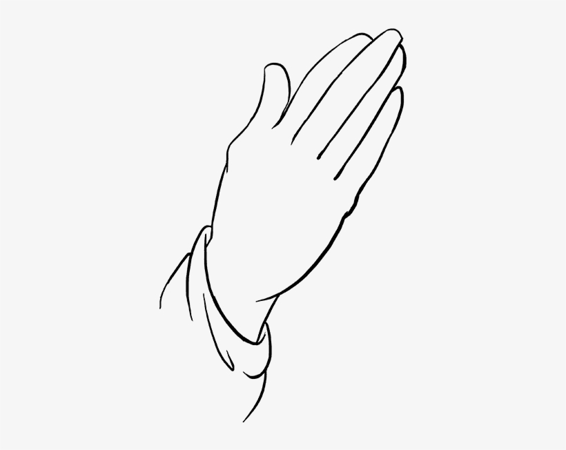 How To Draw Praying Hands - Hand Praying Drawing, transparent png #3635923