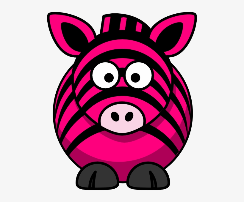 Pink Zebra Clip Art At Clker - Zebra Pink Cartoon, transparent png #3636007