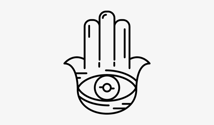 Hamsa Hand Vector - Hand Of Hamsa Outline - Free Transparent PNG ...