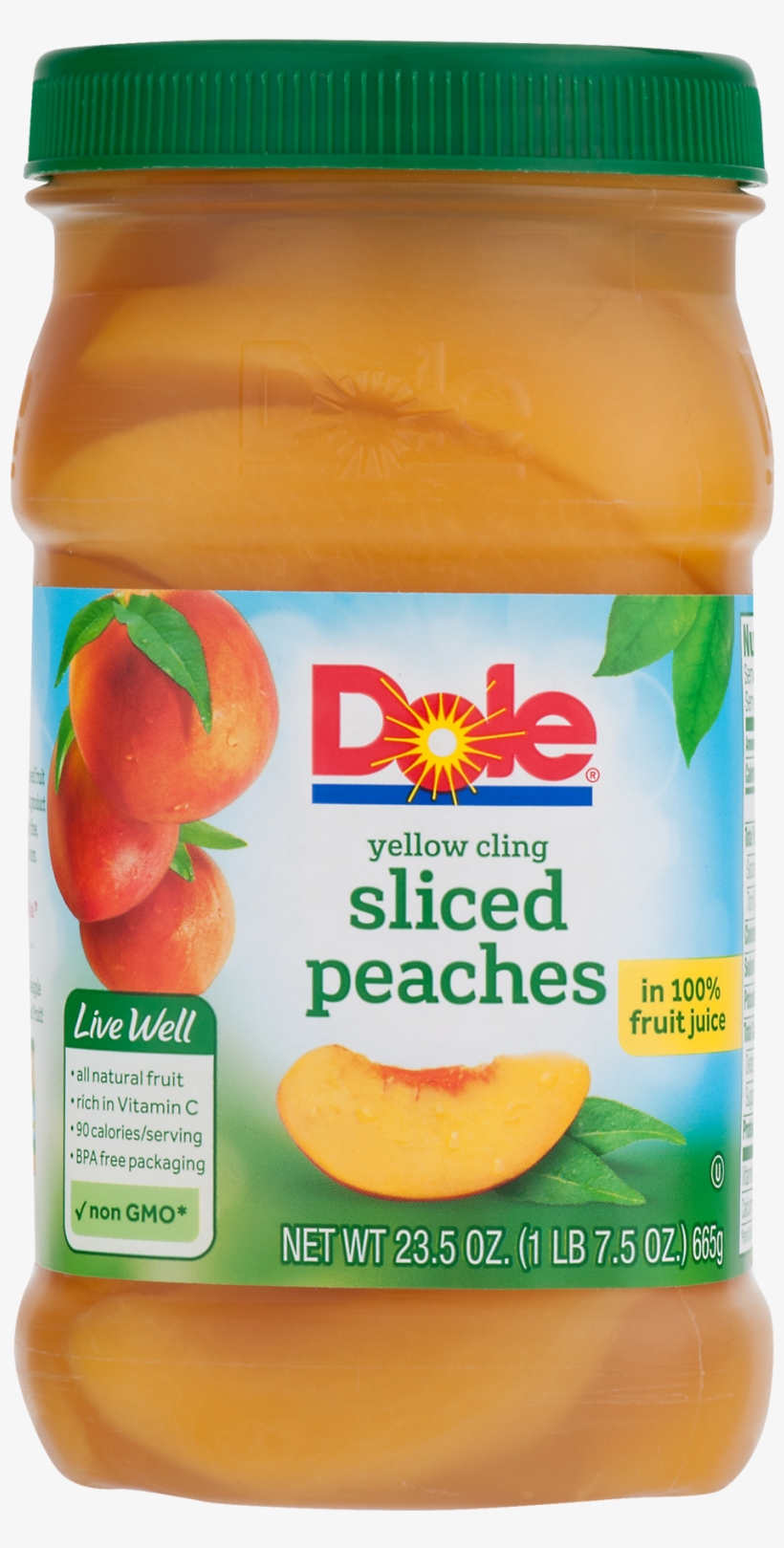 Dole Yellow Cling Sliced Peaches In 100% Fruit Juice, - Dole Yellow Cling Peaches Diced In 100% Fruit Juice, transparent png #3637506
