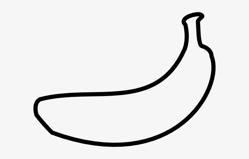 Banana Outline Clip Art At Clker - Black And White Clip Art Of Banana, transparent png #3637701