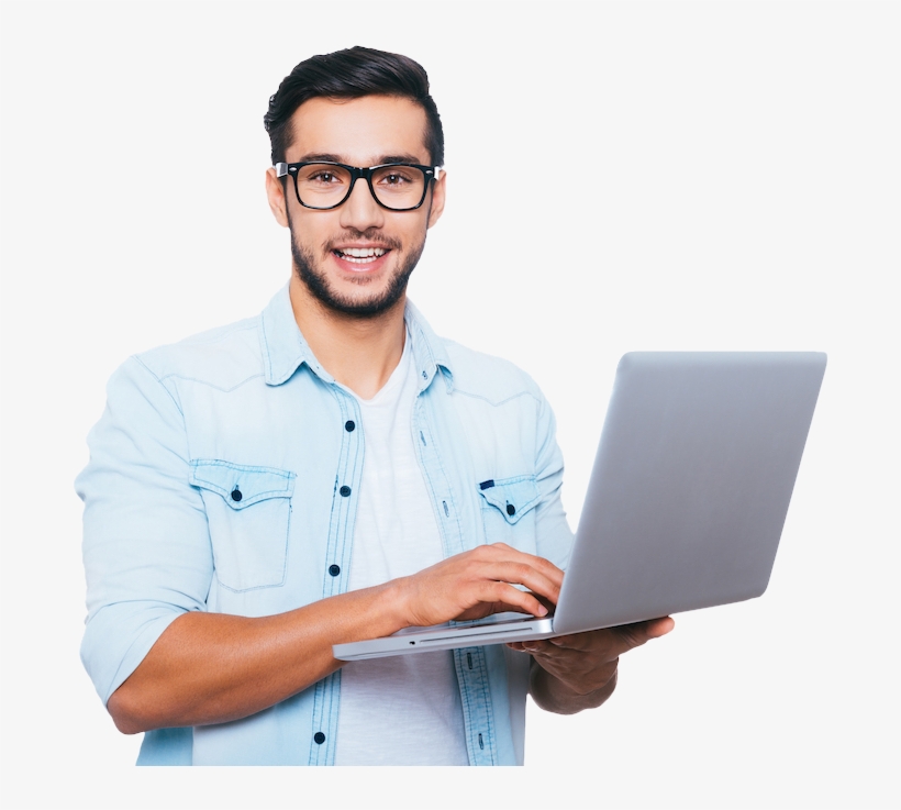 Iphone - Indian Man Holding Laptop, transparent png #3638423