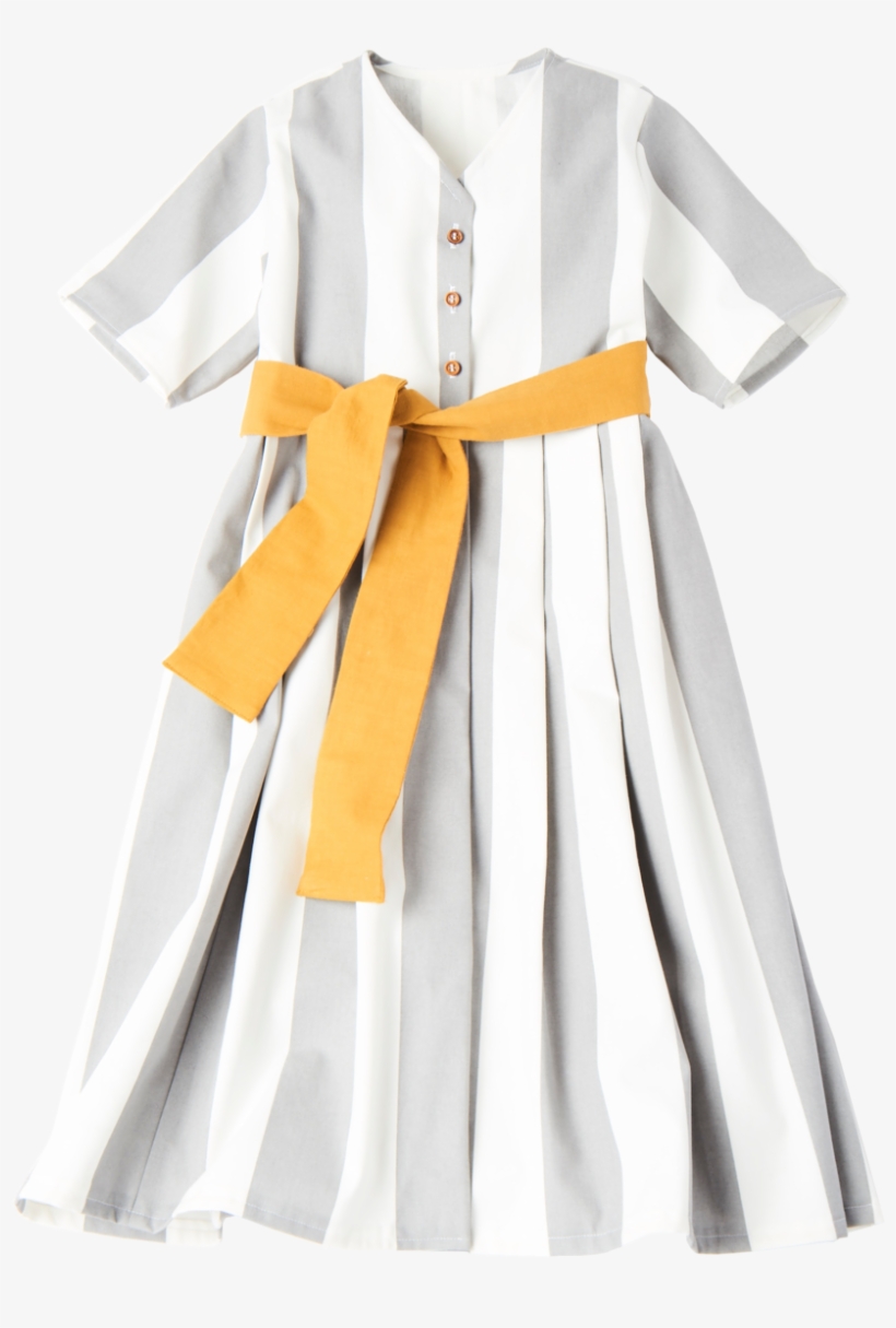 Limited Edition Smock Dress In Bold Grey Stripe, transparent png #3638610