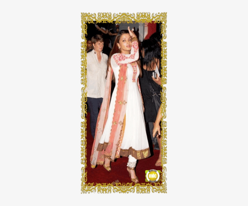 Indian Bollywood Designer Replica Aishwarya Rai Gorgeous - White Anarkali Suit Online Shopping, transparent png #3638999