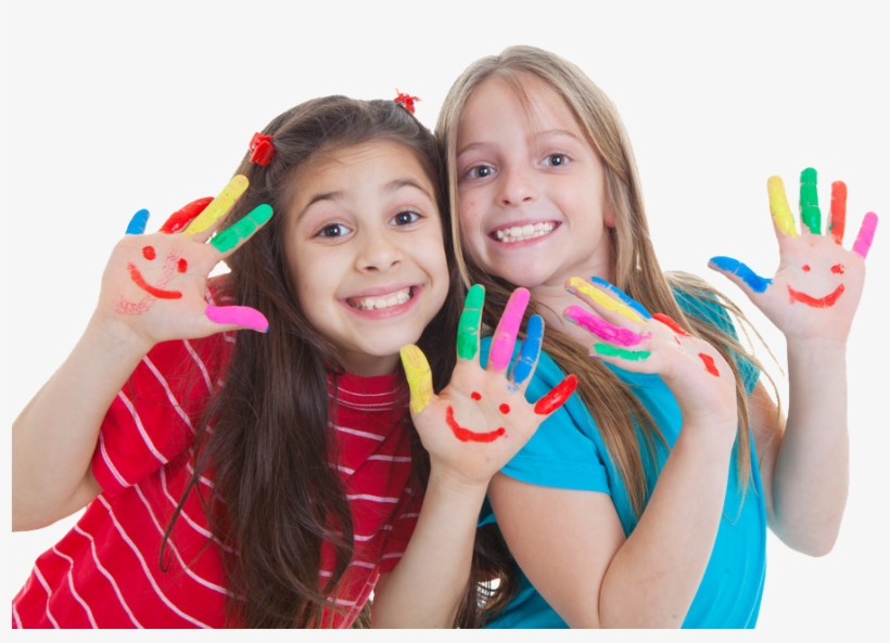 Girls With Paint On Hands - Child, transparent png #3639275
