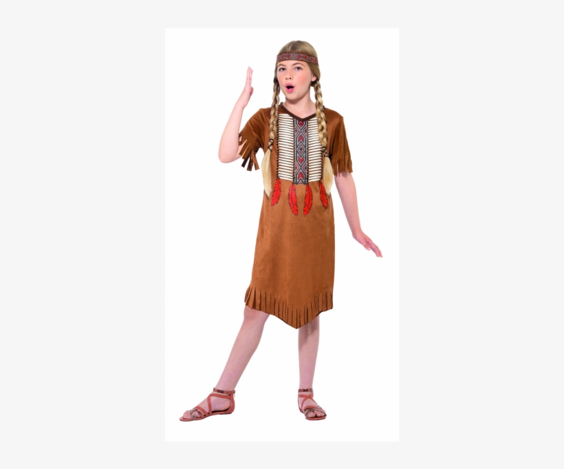 Native Inspired Indian Girl Children's Fancy Dress - American Indian Costume, transparent png #3639346