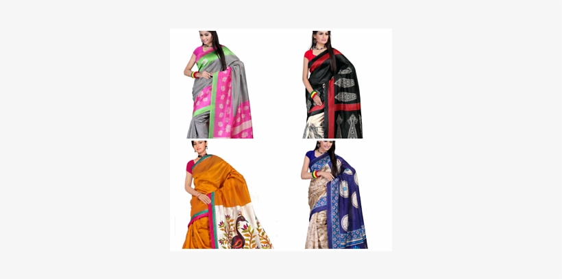 Bollywood Indian Traditional Art Silk Designer Saree - Silk, transparent png #3639551